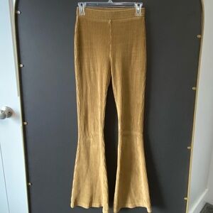 Aerie Mustard Soft Corduroy Flare Leggings Size S